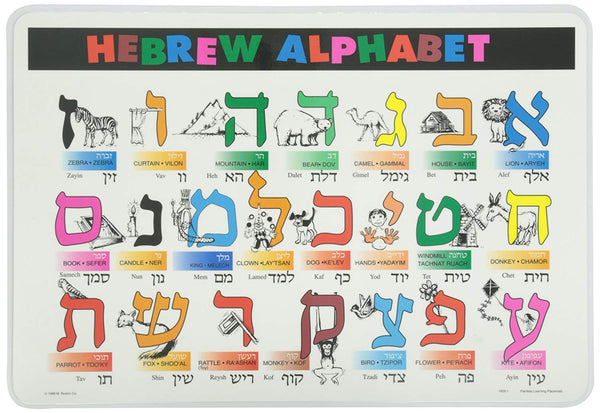 Learning Hebrew Alphabet Placemat