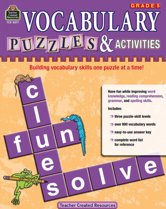 Vocabulary Puzzles & Activities Grade 5 Miller Pads & Paper