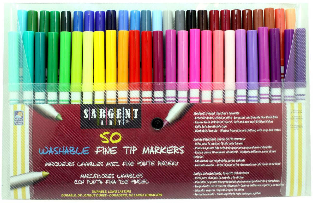 Washable Felt Super Tip Markers, Fine Tip, 8 Colors - SAR221560