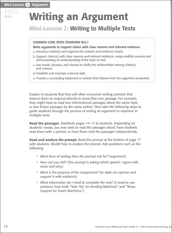 Text Connections Grades K-6 Opinion/Argument Book Sets