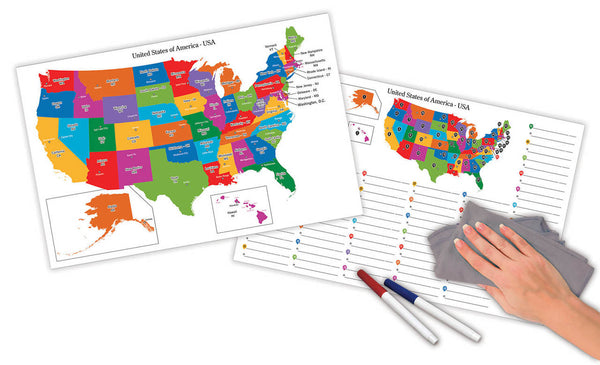 Dry Erase USA Maps