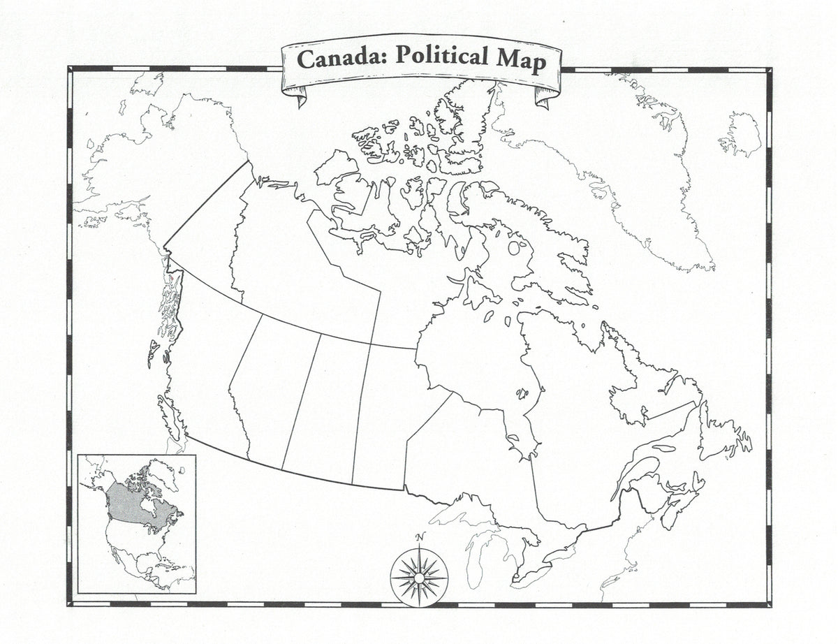 black and white physical map of canada