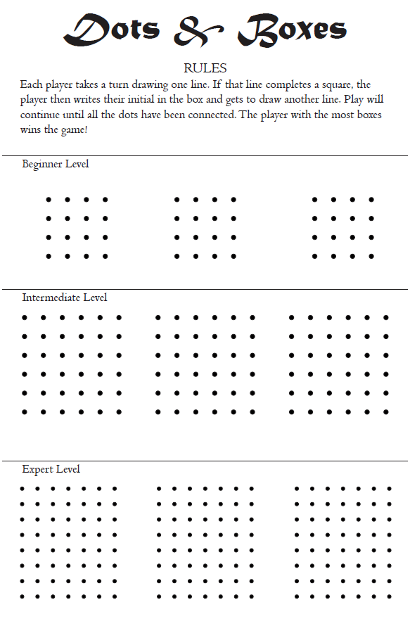 The Line Game with Dots Free Printable Activity Sheet - Help My Kids Are  Bored