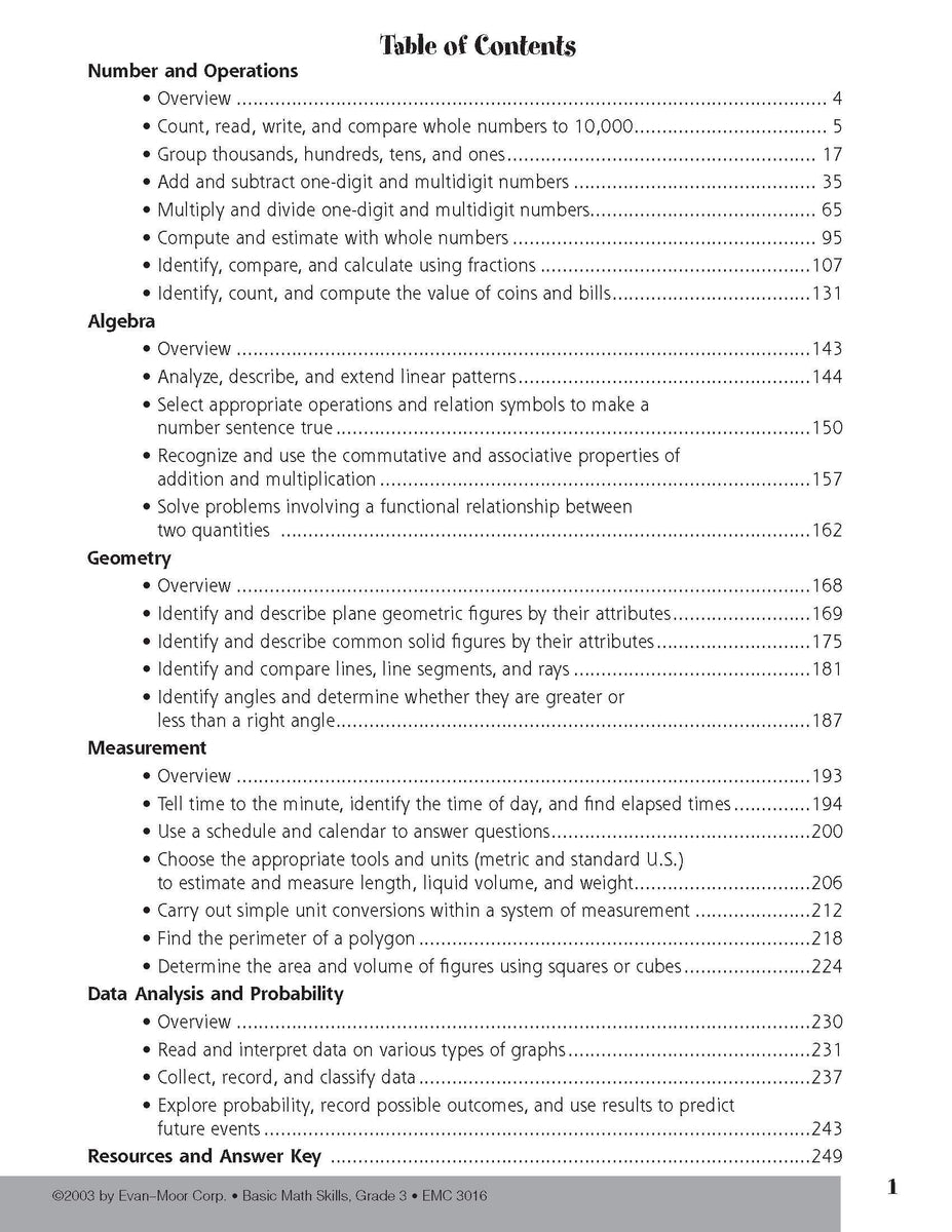 Basic Math Skills Grade 3 Miller Pads Paper Basic math skills grade 3 miller pads paper