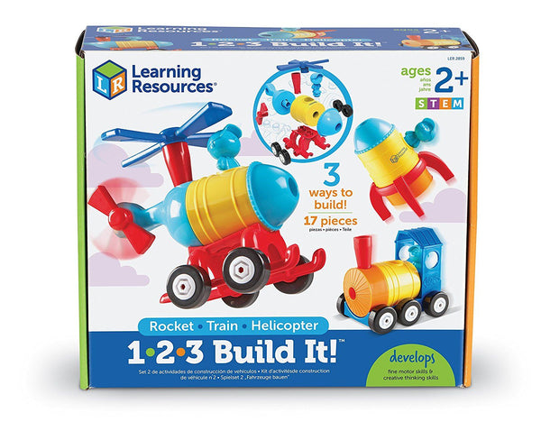 1-2-3 Build It! Rocket-Train-Helicopter