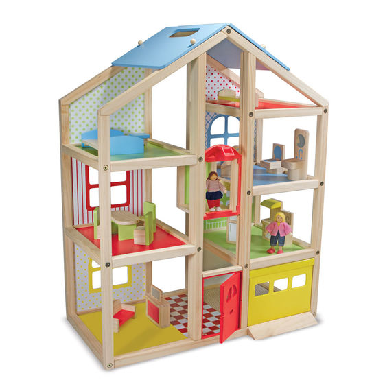 Hi-Rise Wooden Dollhouse and Furniture