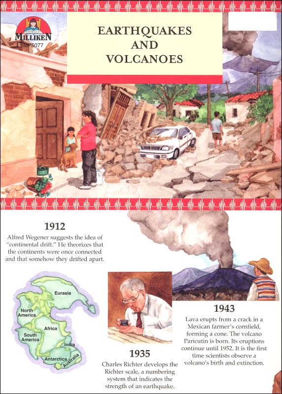 Earthquakes & Volcanoes Fold Out Timeline Miller Pads & Paper