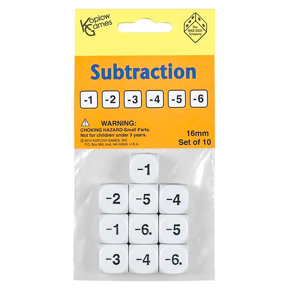 Subtraction Dice