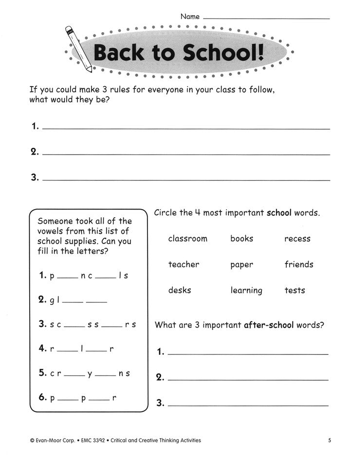 Critical and Creative Thinking Activities-Grade 2 – Miller Pads & Paper