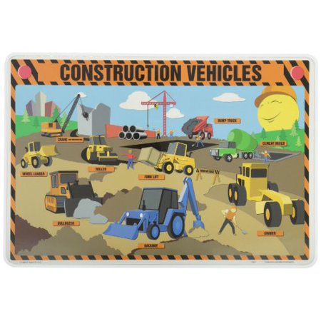 Learning Construction Vehicles Placemat