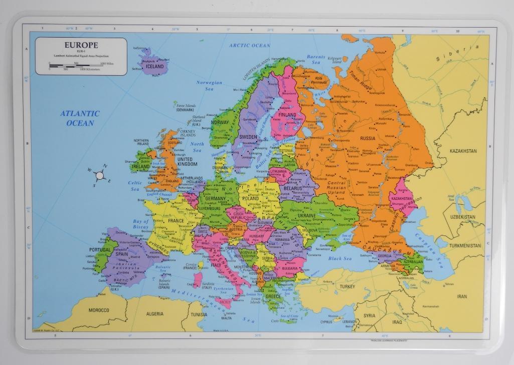 Learning Europe Map Placemat – Miller Pads & Paper