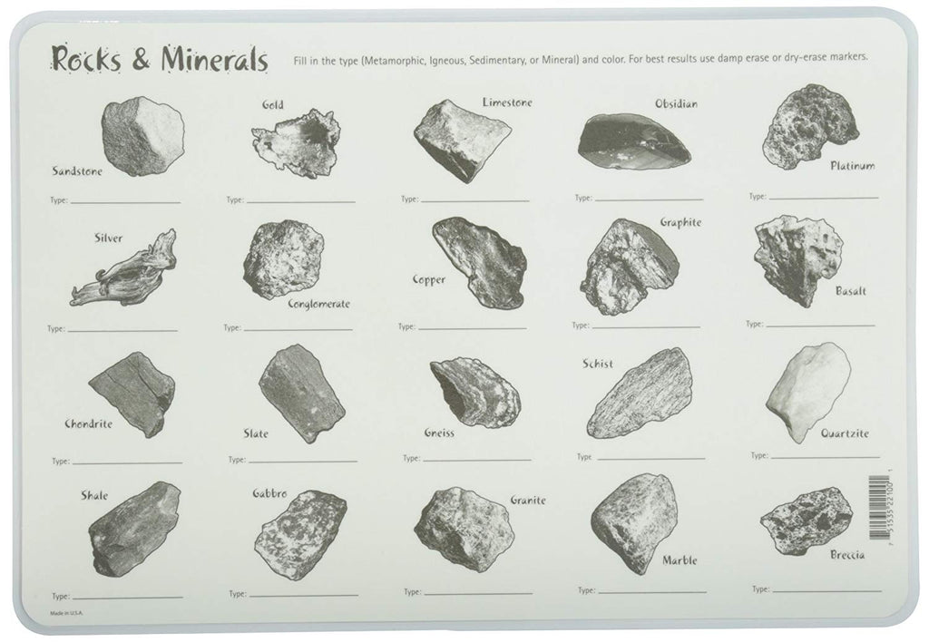 Learning Rocks and Minerals Placemat – Miller Pads & Paper