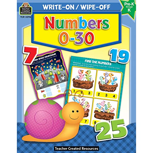 Write-On/Wipe-Off: Numbers 0–30