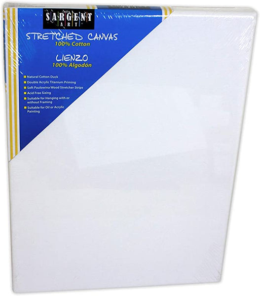 Sargent Art 90-2007 12x16-Inch Stretched Canvas, 100% Cotton Double Primed