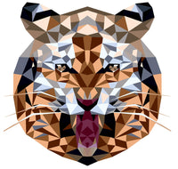 Geometric Color by Number: Jungle Animals