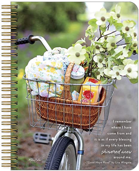 Legacy Publishing Group Inspirational College Ruled Medium Spiral Notebook, 6.5 x 8-Inch, Bike Basket of Goodies