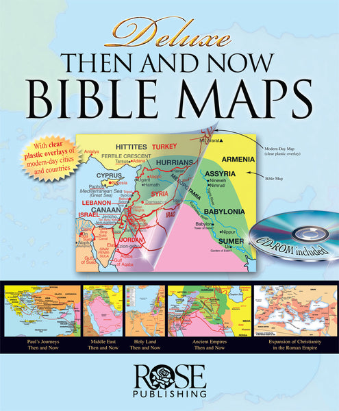 Deluxe Then and Now Bible Map Book w/ Clear Plastic Overlays +CD
