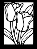 Little Tropical Flowers Stained Glass Coloring Book