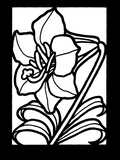Little Tropical Flowers Stained Glass Coloring Book