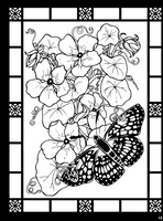 Butterflies and Blossoms Stained Glass Coloring Book