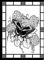 Butterflies and Blossoms Stained Glass Coloring Book