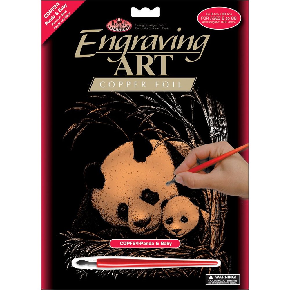Engraving Art - Panda & Baby (Copper) – Miller Pads & Paper