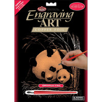 Engraving Art - Panda & Baby (Copper)