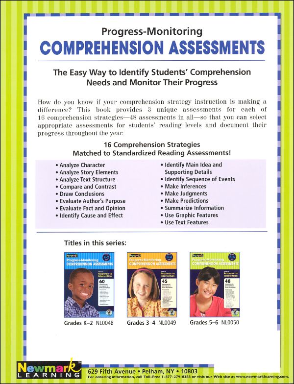 ProgressMonitoring Comprehension Assessments Grades 56 Miller Pads