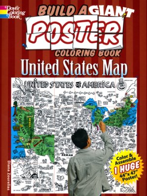 Build a Giant Poster Coloring Book: United States Map