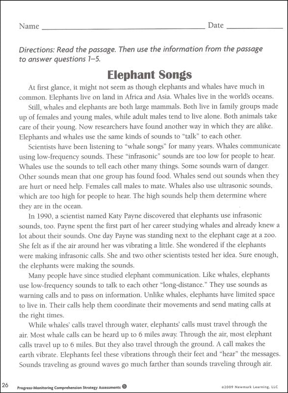 ProgressMonitoring Comprehension Assessments Grades 56 Miller Pads