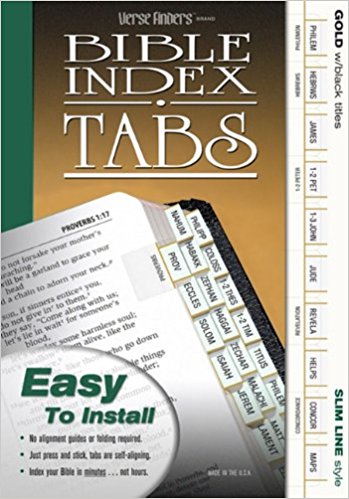 Slim Line Bible Index Tabs (Gold with Black Titles)