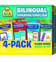 Bilingual Flash Cards 4-Pack: Spanish/English