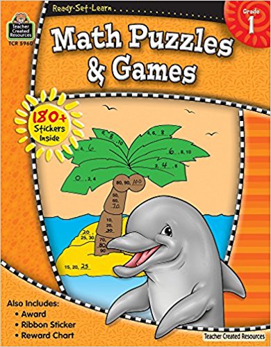 Math Puzzles & Games-Grade 1