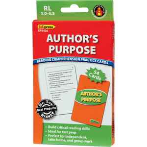 Author's Purpose: Reading Comprehension Practice Cards RL-5.0-6.5