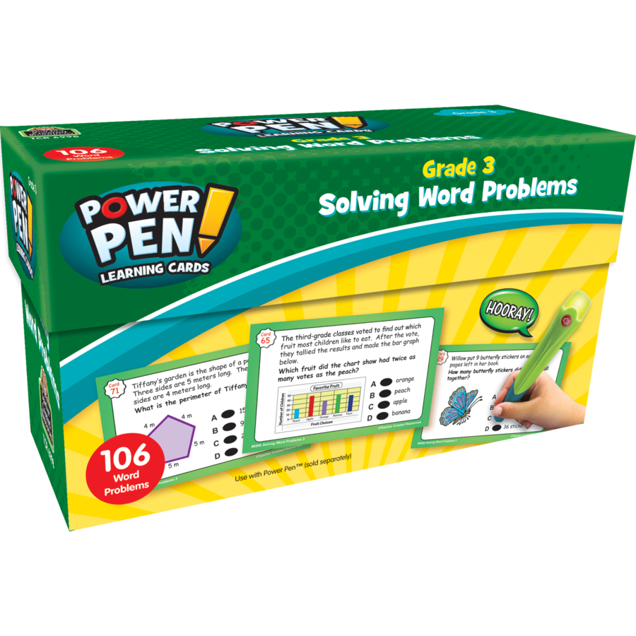 Power Pen Learning Cards: Solving Word Problems Grade 3 – Miller Pads ...