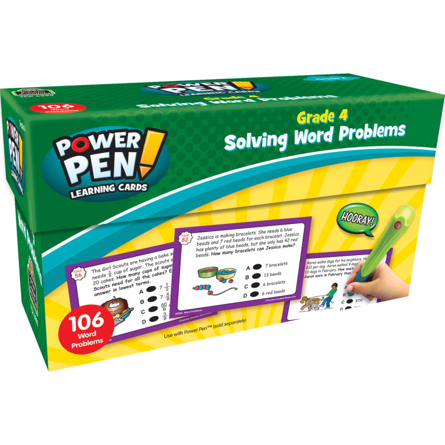 Power Pen Learning Cards: Solving Word Problems Grade 4 – Miller Pads ...