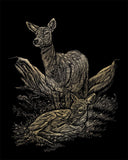 Engraving Art - Deer (Gold)