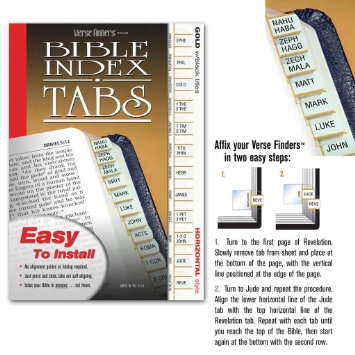 Bible Index Tabs-Gold with Black Titles