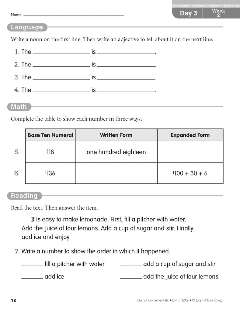 Daily Fundamentals (Grade 2) – Miller Pads & Paper