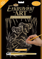 Engraving Art - Koala Bears (Gold)