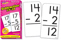 Skill Drill: Subtraction 13-18 Flash Cards