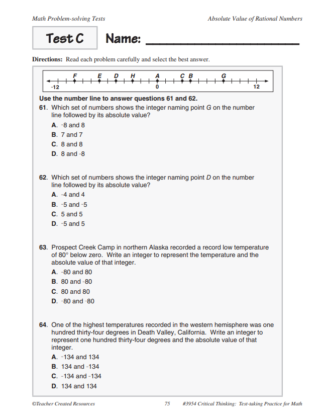 critical thinking math 6th grade