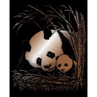 Engraving Art - Panda & Baby (Copper)