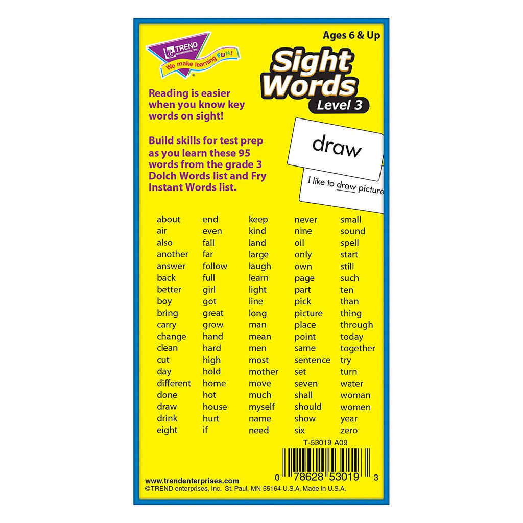 Skill Drill: Sight Words Level 3 Flash Cards – Miller Pads & Paper