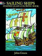 Sailing Ships Stained Glass Coloring Book