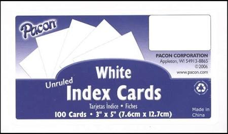3X5 Index Cards, Blank