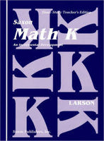 Saxon Math K: Home School Teachers Edition