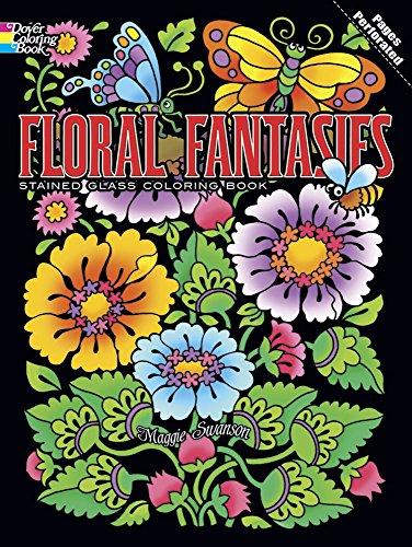 Floral Fantasies Stained Glass Coloring Book