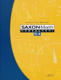 Saxon Math 5/4 Solutions Manual