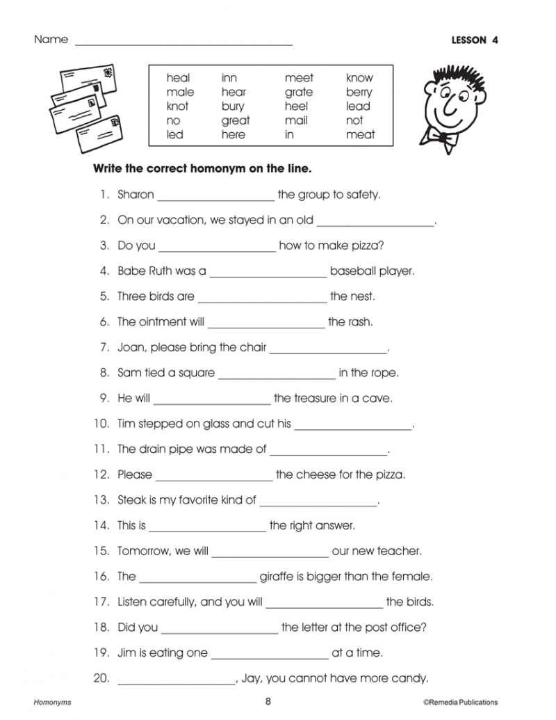 Skill Booster: Homophones – Miller Pads & Paper